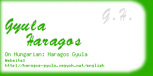 gyula haragos business card